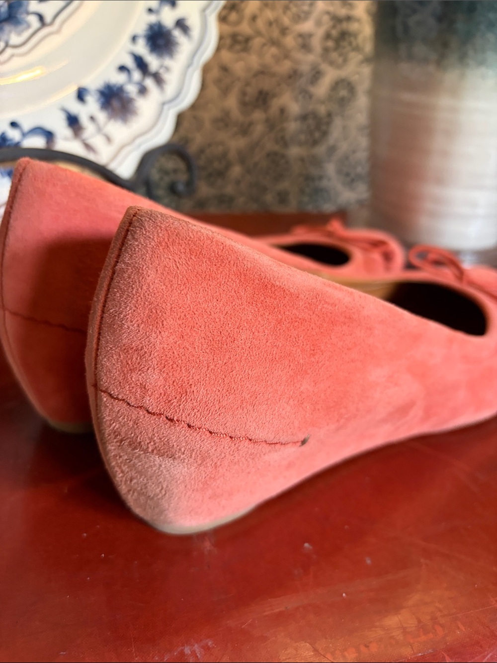Paul Green Coral Suede Ballet Wedge Heel with Bow - Picture 5 of 8